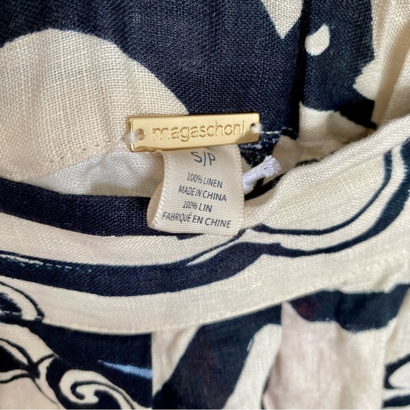 Magaschoni Cream and Black Artistic Midi Skirt - Picture 4 of 6